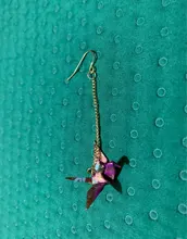 DoreenBeads-pendientes de tuerca de Zephyr para mujer, colgante de grúa romántica roja, joyería para mujer, accesorios, dijes de regalo de cumpleaños