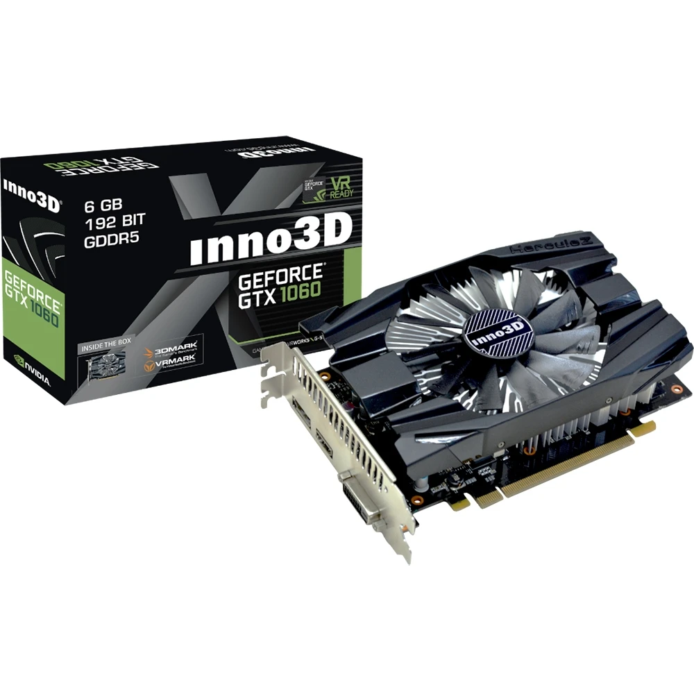 Видеокарта INNO3D Compact nVidia GeForce GTX 1060 1708MHz 6144MB 8000MHz 192 bit RTL [N1060-6DDN-N5GM]
