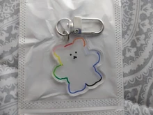 Llavero transparente de dibujos animados para niños, minillavero de PVC con forma de oso de goma, regalo para niños