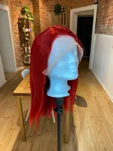 Hiébano-pelucas de cabello humano con encaje frontal para mujeres negras, pelo rojo corto Bob, nudos blanqueados, 180% brasileño, Remy, tipo T, 13x6