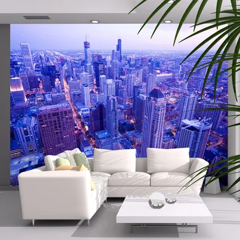 

Wall mural-shy lights Chicago nightfall-400x309 cm