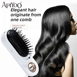 APIYOO AN8 Anti Frizz Brush Magic Electric Ionic Hair Brush Head Massage Scalp Comb Anti Static Smooth Negative Lon Portable