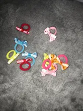 10Pcs Polka Dots Bow Hair Ring Rope Elastic Hair Rubber Bands Hair Accessories for Girls
