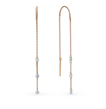 

Gold earrings with diamonds sunlight sample 585