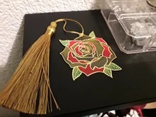 Marcador pintado hueco de Metal Retro, marcador de hoja de borla de loto de estilo chino, papelería creativa, suministros escolares de oficina