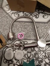 Kitchen Faucet Sink-Tap Mixers Wall-Mounted Stainless-Steel Double-Holes Flexible Swivel