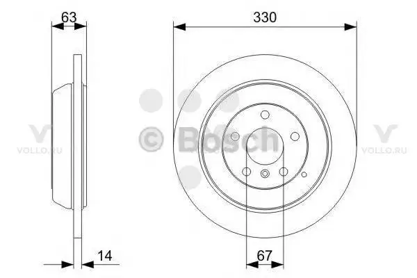 0986479330 BOSCH ТОРМОЗНОЙ ДИСК ПЕРЕДНИЙ