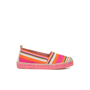 

VIDORRETA WOMEN 'S FLAT ESPADRILLES-ESPADRILLE FLAT ESPARTO FABRIC MULTIRAYAS ROSA2
