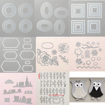 

Rectangle Round Square Base Frame Big Letter Flower Metal Cutting Dies For Diy Making Scrapbooking Embossing Handmade Paper Card
