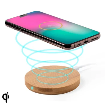 

Qi Wireless Charger for Smartphones 146522 (0,9 x Ø 9,1 cm) Bamboo