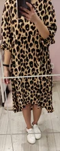 Printed Dresses Robe Bohemian Long-Sleeve VONDA Leopard Casual Women Vestidos Femme O-Neck