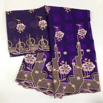 

Purple Colors Square Desiges 100% Cotton Premium Laser Cutting Swiss Voile Dry Lace Fabric Embroidered in Switzerland 5+2Yards