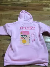 Sweatshirts Hooded Long-Sleeve Printed Female Thick Cute Cartoon Back Velvet