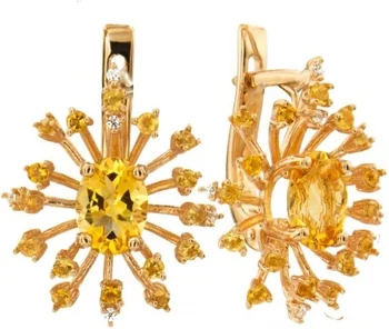 

Aloris earrings with citrine and cubic zirconia in red gold