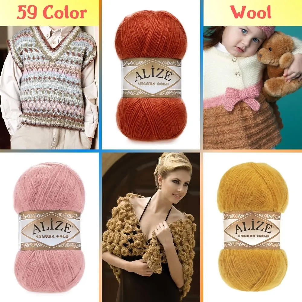 Alize Angora Gold Gomitoli Di Lana Filato Per Maglieria A Mano, 100 Grammi 550 Metri, Acrilico, Stagione Autunno/Inverno, Uncinetto, Vestiti, Sport, C