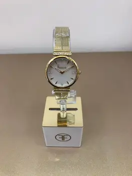 

Gold Plated Stylish Flashy Women's Wristwatch Gold Wristwatch with Precious Stone