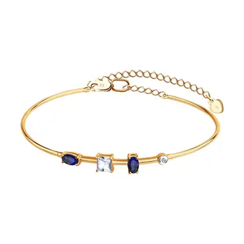 

Sokolov bracelet in gold with diamond and Swarovski Crystals Topaz, fashion jewelry, 585, women's male
