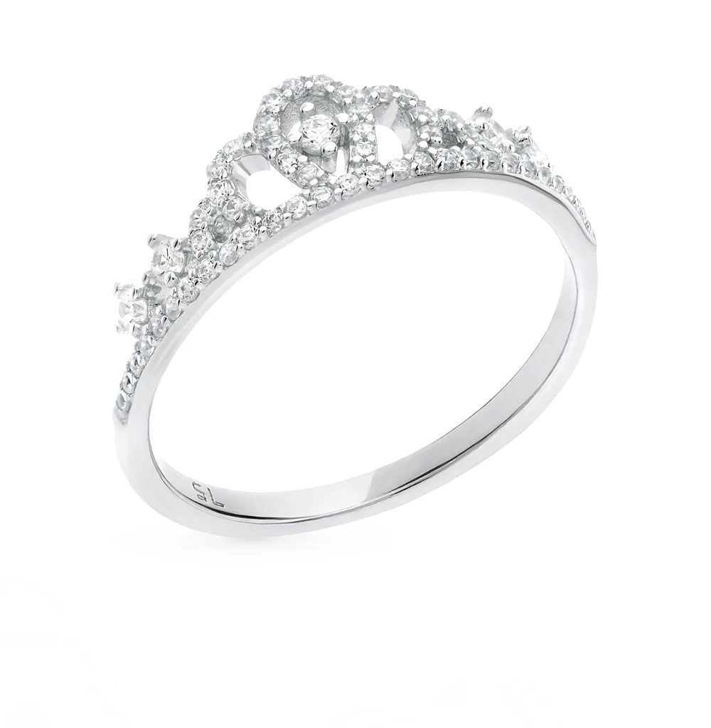 Silver ring with cubic zirconia SUNLIGHT test 925