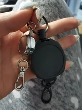 Cordón de identificación de carrete de 15 estilos, soporte de tarjeta de identificación, llavero cadena retráctil, carrete, cinturón extensible, llavero con Clip