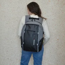 CEAVNI-Mochila impermeable con carga USB para hombre, bolsa de negocios informal Oxford para ordenador portátil de 15,6 pulgadas