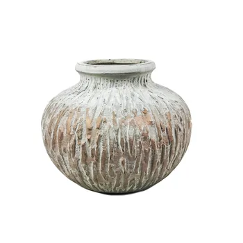 

Ceramic pot lime gray round size S