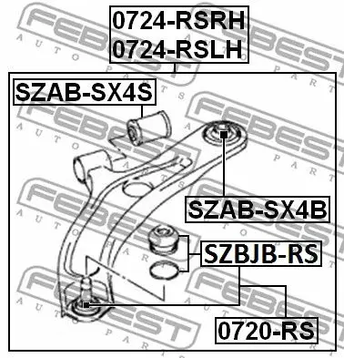 Рычаг OPEL AGILA B/SUZIKI SWIFT 04 пер.подв.прав. FEBEST 0724 R|Детали амортизаторов| |