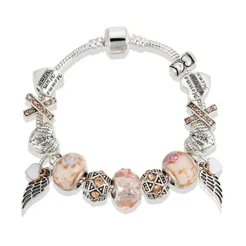 

Angemiel Cream Color Angel Wing Figured Charm Bracelet Create Own style