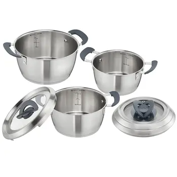 

Tefal C817S3 Ovation-cookware Set fit for induction cooker, stackable, 6 pieces, stainless steel cookware