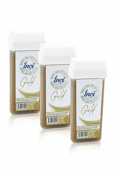 

Pearl gold cartridge roll on depilatory 3 PCs, filling, waxing depilation, sugar-free wax, hair removal, feather