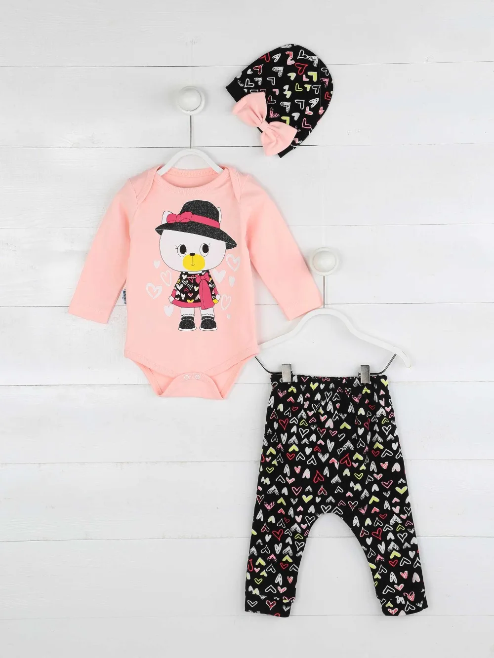 082-14738-021 Pembe Kız Bebek 3 lü Takım (1)