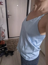 Top Women Tank-Tops Spaghetti-Strap White Cami Satin Silk Summer Camisole Basic V-Neck