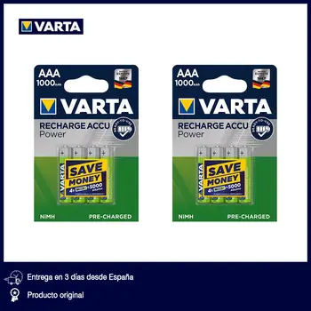 

VARTA - 2 Pack of 4 pre-charged NiMH 1000 mAh rechargeable AAA batteries