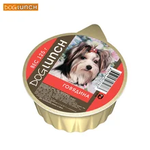 ДОГ ЛАНЧ консервы д/собак крем-суфле с Говядиной ламистер 125гр, 10 шт