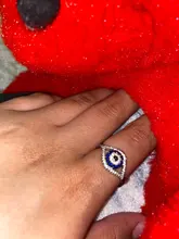 Anillo de piedra de cristal azul Punk para mujer, sortija de boda de Color plateado con encanto de circón para mujer, sortija de compromiso hueca de ojo malvado delicada