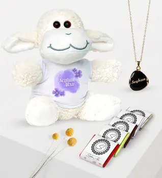 

Personalized Plush Lambkin Enamel Necklace and Chocolate Gift Set-16