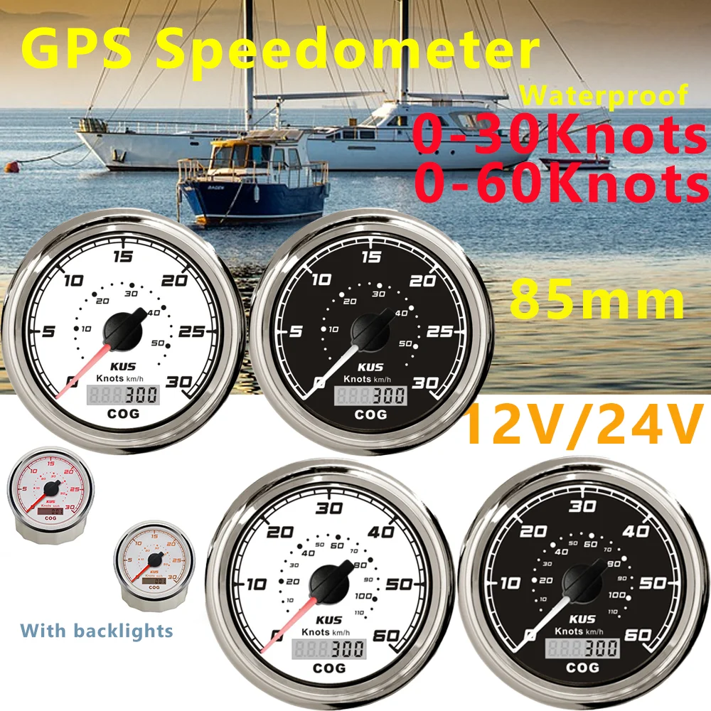 Kus Marine Boat Vessels Gps Speedometer 030knots 060knots With Red