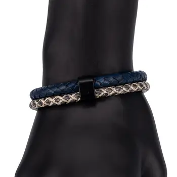 

Leather bracelet (genuine leather, magnetic lock, multi-colored) 54912