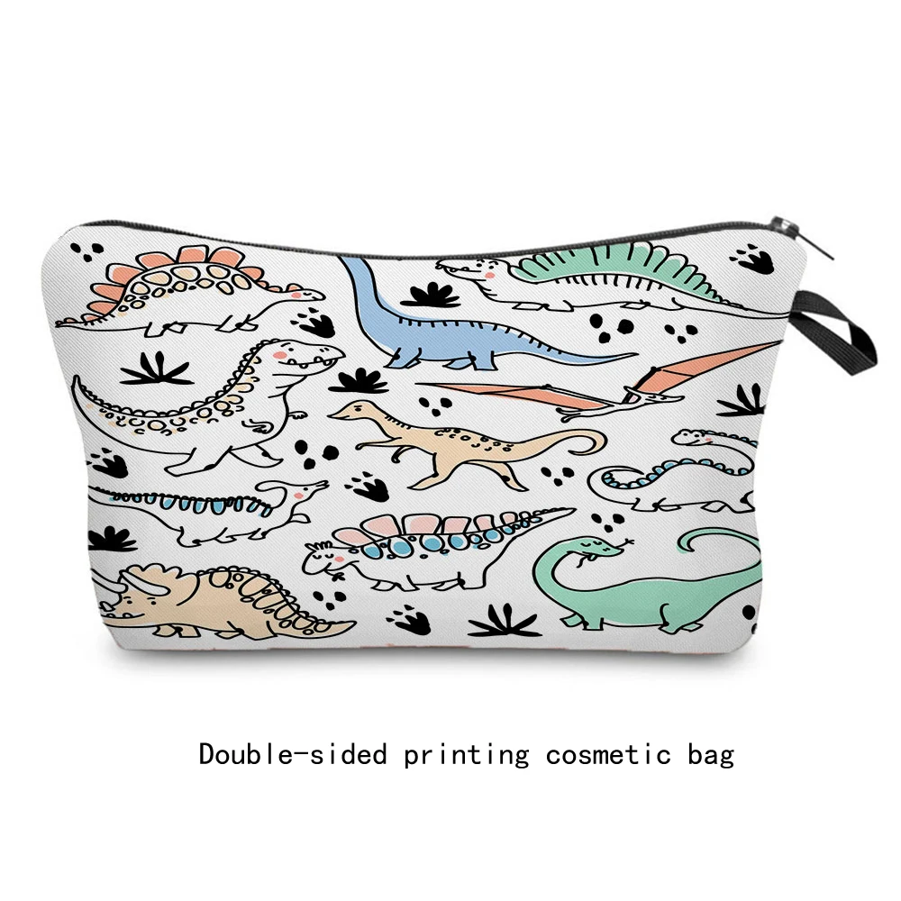Cute Cartoon Dinosaur Print Cosmetic Bag Personality Women\'s Bag Travel Storage Bag High Quality Pencil Cases Fashion Makeup Bag