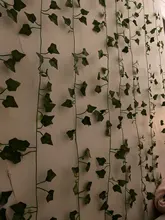 12pcs Artificial Plants LED Ivy Garland Fake Leaf Vines Room Decor Hanging For Home Wedding