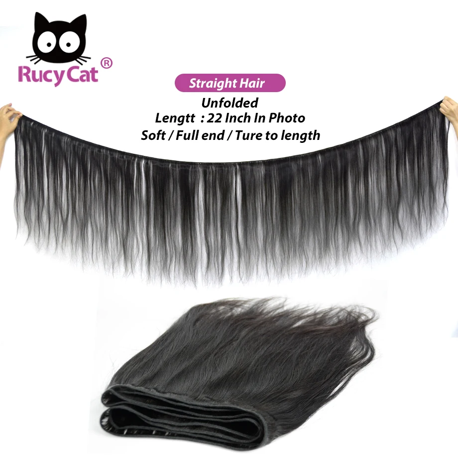 RucyCat 34 36 38 40 дюймов перуанский девственные волосы Weave Связки прямые 100%