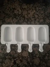 Moldes de silicona para helados, bandeja de cubitos de hielo de 4 celdas, fabricante de paletas de comida seguro, congelador casero, moldes de accesorio de cocina