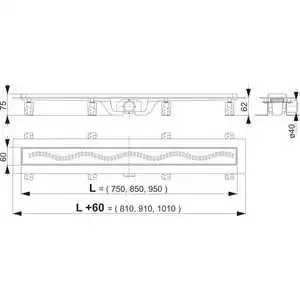 Душевой лоток AlcaPlast APZ8 Simple(APZ8-850M