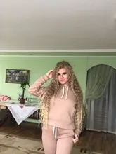 La naturaleza pelo Afro Pelo Rizado mechones extensiones con cierre Ombre oro 30 pulgadas suave súper largo pelo sintético del pelo de la onda