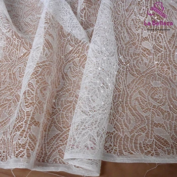 

La Belleza sequins france lace fabric,little stiff france bridel lining lace fabric,51" width by yard