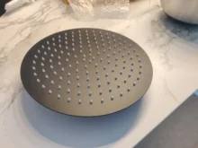 Shower-Head Square Wall Bathroom Stainless-Steel Rainfall Ceiling Black Ultrathin 2-Mm