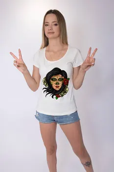 

Angemiel Wear Spider Women Rose Dry Head Cotton White Women 'S T-Shirt