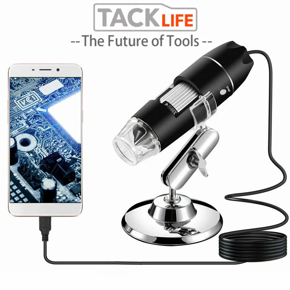 TACKLIFE 0 1600X USB Microscope Handheld Portable Digital Microscope USB Interface Electron