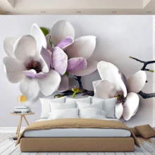 3D Фотообои Цветы в комнату, обои на стену, для зала, кухни, спальни, детской, фотообои расширяющие пространство