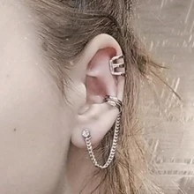 Pendientes Punk sin Piercing para el cartílago, pendientes con Clip para la oreja, para mujeres y niñas