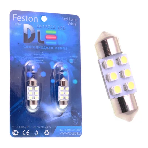 1 шт. Cветодиодная автомобильная лампа C5W FEST 31мм SV8 5 6 SMD 3528|Сигнальная лампа| |